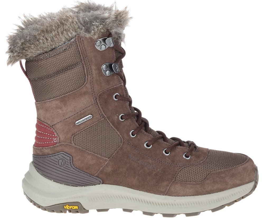 Botas Senhora - Merrell Ontario Tall Polar Waterproof - Marrom - XTG784923